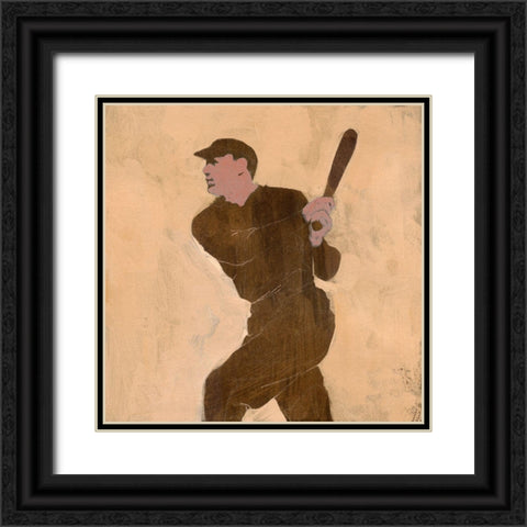 Baseballer II Black Ornate Wood Framed Art Print with Double Matting by Green, Jacob