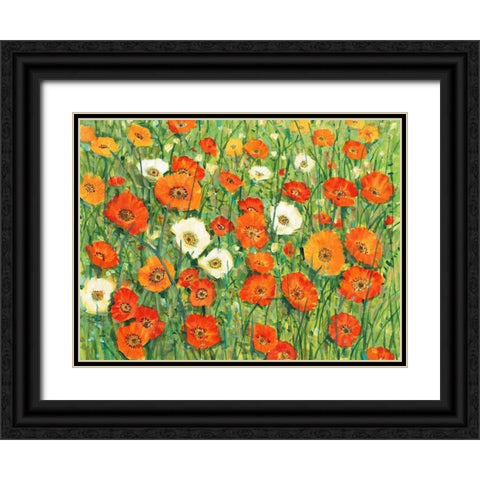 Poppy Meadow I Black Ornate Wood Framed Art Print with Double Matting by OToole, Tim