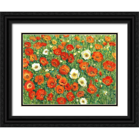 Poppy Meadow II Black Ornate Wood Framed Art Print with Double Matting by OToole, Tim