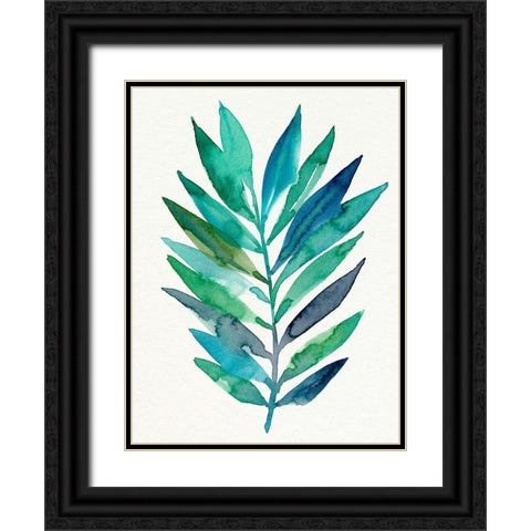 Palm Frond Flow II Black Ornate Wood Framed Art Print with Double Matting by Warren, Annie