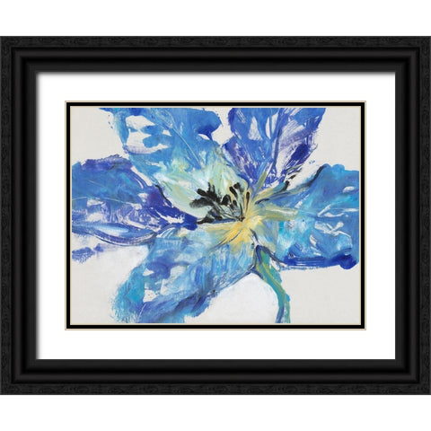 Fleur Bleue II Black Ornate Wood Framed Art Print with Double Matting by OToole, Tim