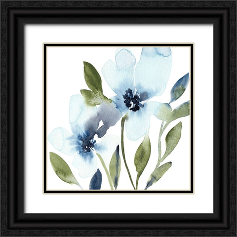 Blue Hues III Black Ornate Wood Framed Art Print with Double Matting by Warren, Annie