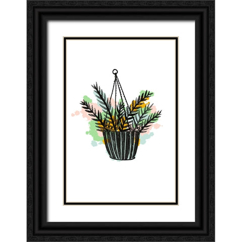 Plant Pop II Black Ornate Wood Framed Art Print with Double Matting by Ewer, Rebekah