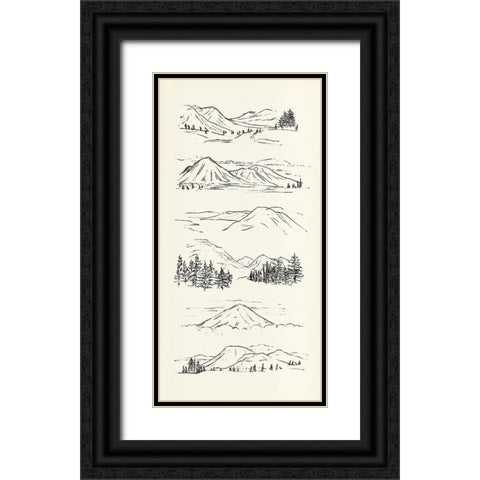 Mountain Ink I Black Ornate Wood Framed Art Print with Double Matting by Warren, Annie