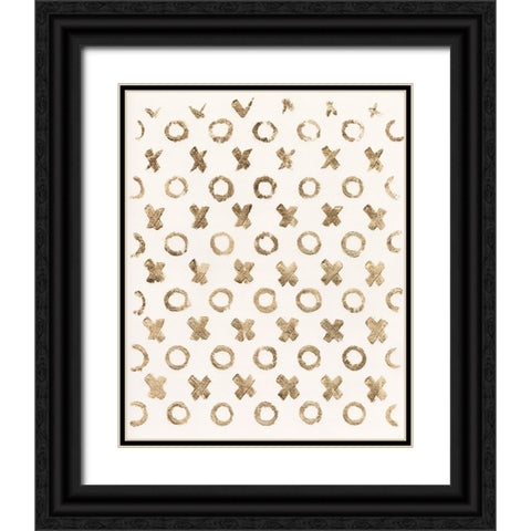 Gilded Kisses I Black Ornate Wood Framed Art Print with Double Matting by Vision Studio