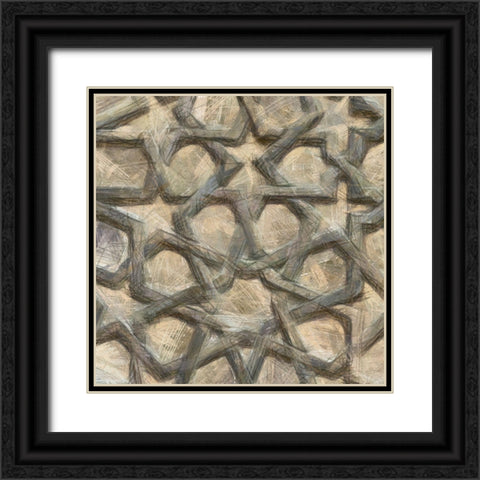 Ornamental Design III Black Ornate Wood Framed Art Print with Double Matting by Saunders, Alonzo