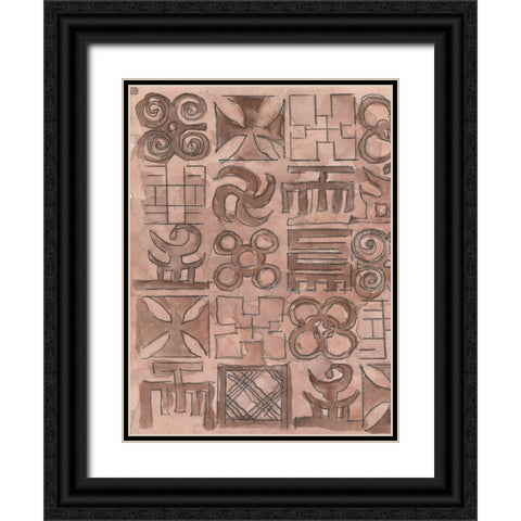 Adinkra Inspiration I Black Ornate Wood Framed Art Print with Double Matting by Dixon, Samuel