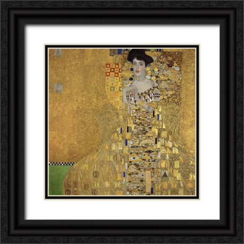 Portrait of Adele Bloch-Bauer I Black Ornate Wood Framed Art Print with Double Matting by Klimt, Gustav
