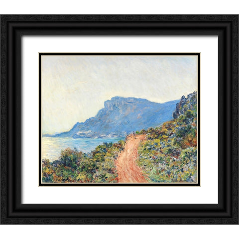 The Corniche near Monaco Black Ornate Wood Framed Art Print with Double Matting by Monet, Claude