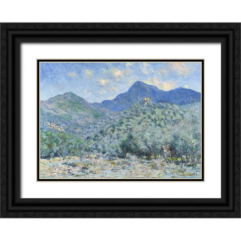 Valle Buona Black Ornate Wood Framed Art Print with Double Matting by Monet, Claude