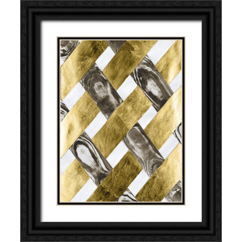 End Grain Weave II Black Ornate Wood Framed Art Print with Double Matting by Lam, Vanna