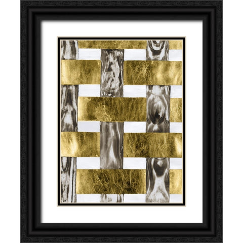 End Grain Weave III Black Ornate Wood Framed Art Print with Double Matting by Lam, Vanna