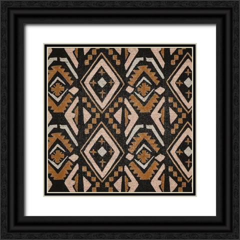 Block Tribal Patterns II Black Ornate Wood Framed Art Print with Double Matting by Wang, Melissa