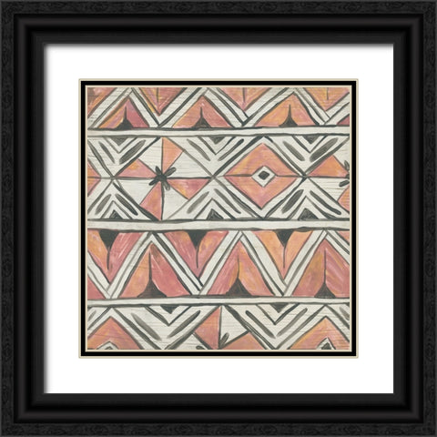 Sunset Chevron II Black Ornate Wood Framed Art Print with Double Matting by Vess, June Erica