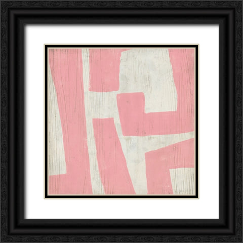 Pink Maze I Black Ornate Wood Framed Art Print with Double Matting by Vess, June Erica
