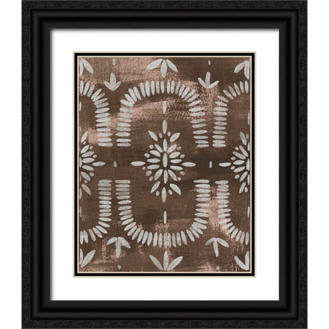 Espresso Batik I Black Ornate Wood Framed Art Print with Double Matting by Vess, June Erica