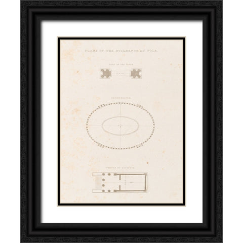Antiquities of Pola, Ancient Blueprints I Black Ornate Wood Framed Art Print with Double Matting by Unknown