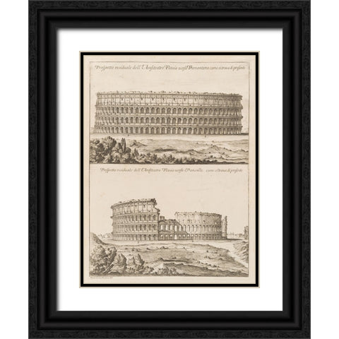 Antiquities of Pola, Ancient Blueprints IV Black Ornate Wood Framed Art Print with Double Matting by Unknown