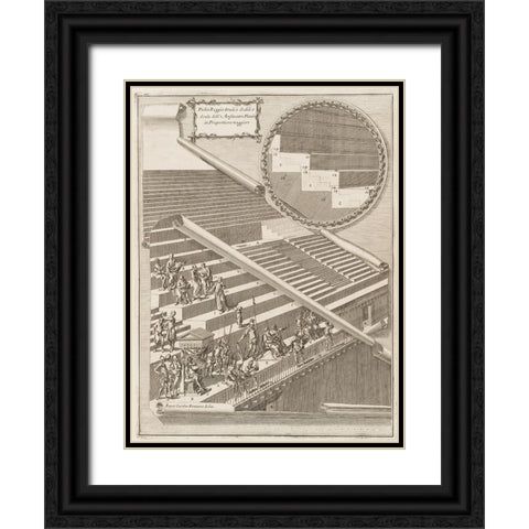 Antiquities of Pola, Ancient Blueprints X Black Ornate Wood Framed Art Print with Double Matting by Unknown