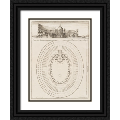 Antiquities of Pola, Ancient Blueprints XI Black Ornate Wood Framed Art Print with Double Matting by Unknown