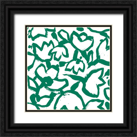 Flora Patch I Black Ornate Wood Framed Art Print with Double Matting by Vess, June Erica