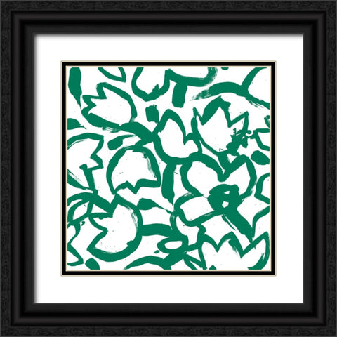 Flora Patch II Black Ornate Wood Framed Art Print with Double Matting by Vess, June Erica