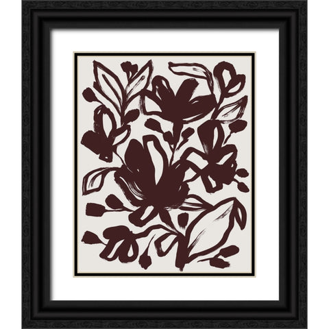 Oxide Floral I Black Ornate Wood Framed Art Print with Double Matting by Vess, June Erica