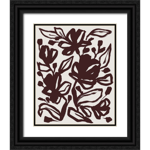 Oxide Floral II Black Ornate Wood Framed Art Print with Double Matting by Vess, June Erica