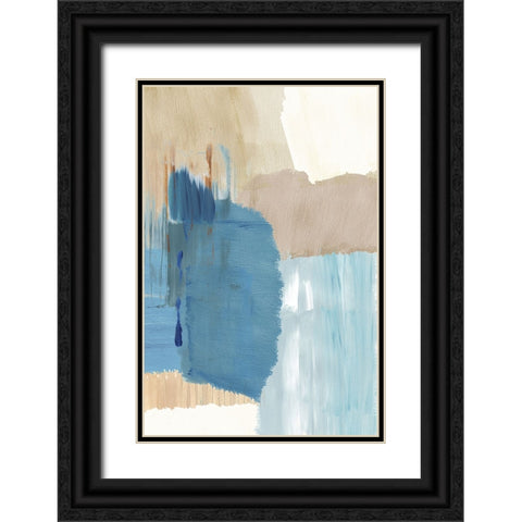 Blue Motion I Black Ornate Wood Framed Art Print with Double Matting by Kouta, Flora