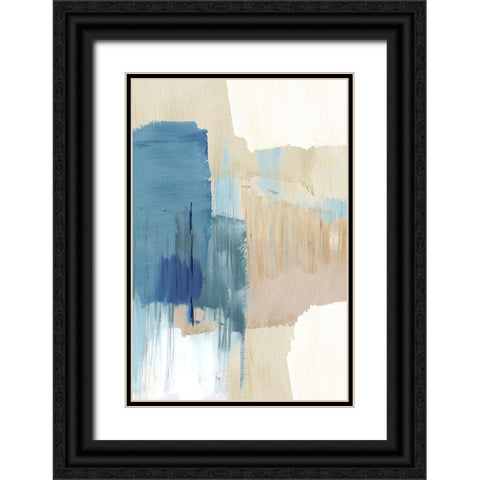 Blue Motion III Black Ornate Wood Framed Art Print with Double Matting by Kouta, Flora
