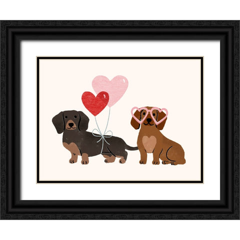 Little Legs Big Heart VII Black Ornate Wood Framed Art Print with Double Matting by Barnes, Victoria