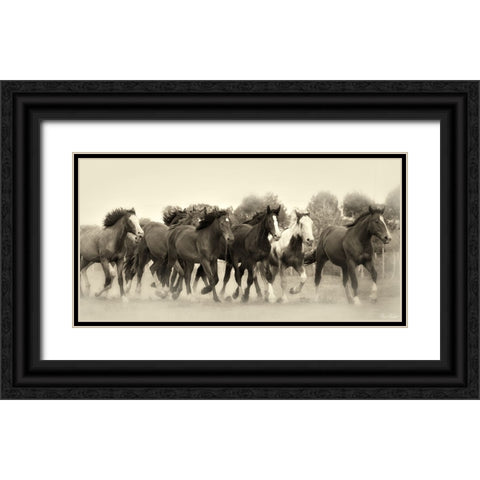 Running Free Black Ornate Wood Framed Art Print with Double Matting by Drost, David