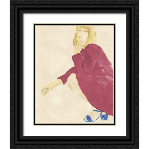 Fashion Maven IV Black Ornate Wood Framed Art Print with Double Matting by Barnes, Victoria