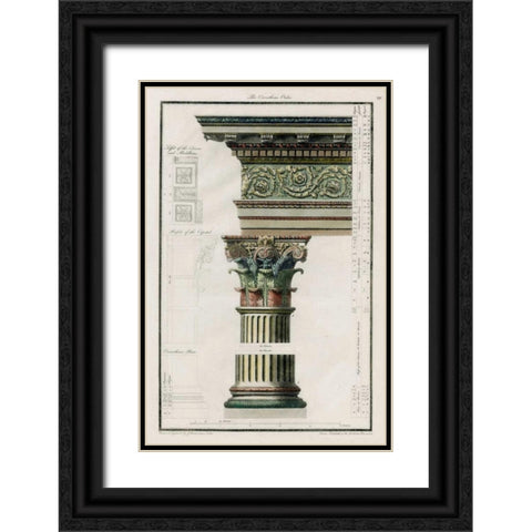 The Corinthian Order Black Ornate Wood Framed Art Print with Double Matting by Richardson
