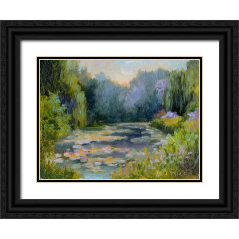 Monets Garden I Black Ornate Wood Framed Art Print with Double Matting by Weber, Mary Jean