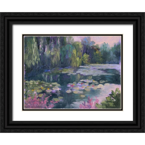 Monets Garden II Black Ornate Wood Framed Art Print with Double Matting by Weber, Mary Jean