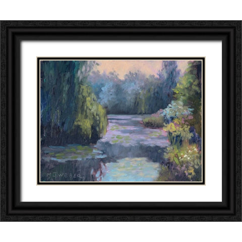 Monets Garden III Black Ornate Wood Framed Art Print with Double Matting by Weber, Mary Jean