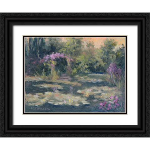 Monets Garden IV Black Ornate Wood Framed Art Print with Double Matting by Weber, Mary Jean