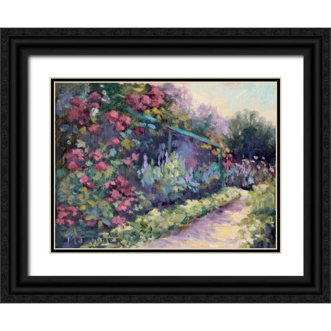 Monets Garden VI Black Ornate Wood Framed Art Print with Double Matting by Weber, Mary Jean