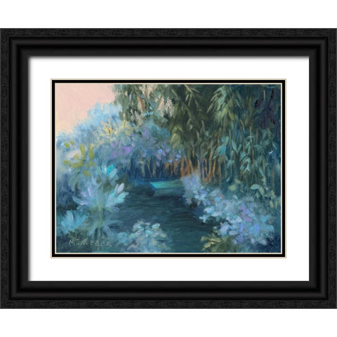 Monets Garden VII Black Ornate Wood Framed Art Print with Double Matting by Weber, Mary Jean