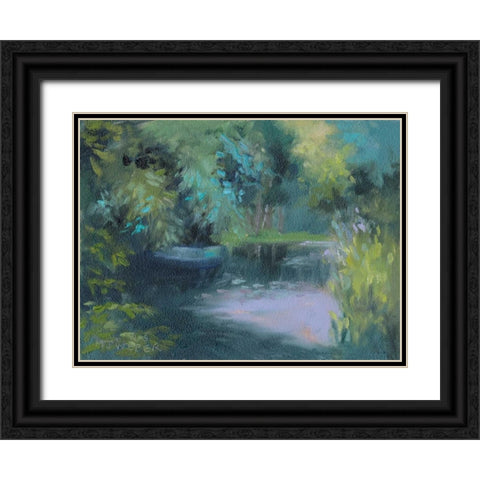 Monets Garden VIII Black Ornate Wood Framed Art Print with Double Matting by Weber, Mary Jean