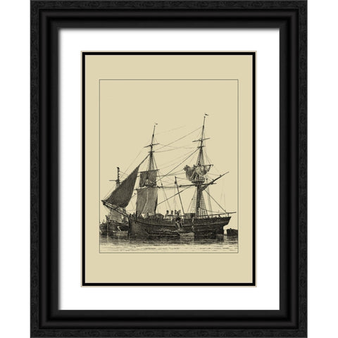 Ships and Sails II Black Ornate Wood Framed Art Print with Double Matting by Vision Studio