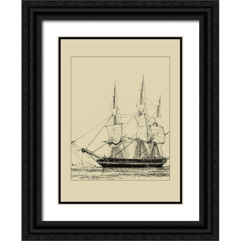 Ships and Sails V Black Ornate Wood Framed Art Print with Double Matting by Vision Studio