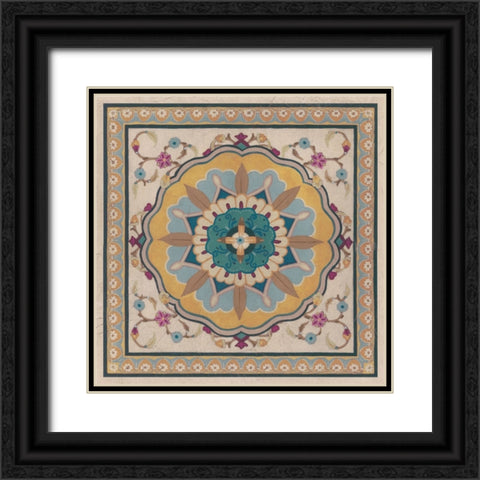 Floral Bazaar Tile II Black Ornate Wood Framed Art Print with Double Matting by Vess, June Erica