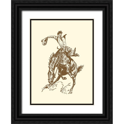 Small Cowboy Black Ornate Wood Framed Art Print with Double Matting by Vision Studio