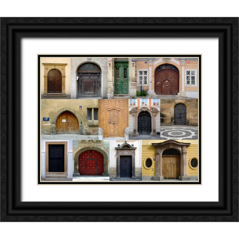Doors I Black Ornate Wood Framed Art Print with Double Matting by Christensen, Jim