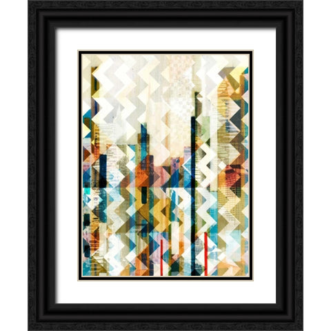 Urban Chevron I Black Ornate Wood Framed Art Print with Double Matting by Vision Studio
