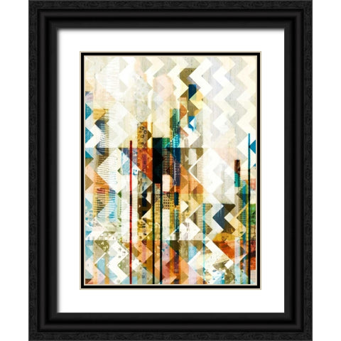 Urban Chevron II Black Ornate Wood Framed Art Print with Double Matting by Vision Studio