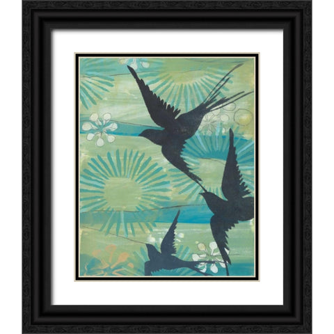 Swoop II Black Ornate Wood Framed Art Print with Double Matting by Fuchs, Jodi