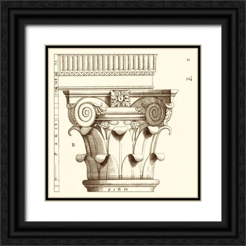 Corinthian Detail I Black Ornate Wood Framed Art Print with Double Matting by Vision Studio